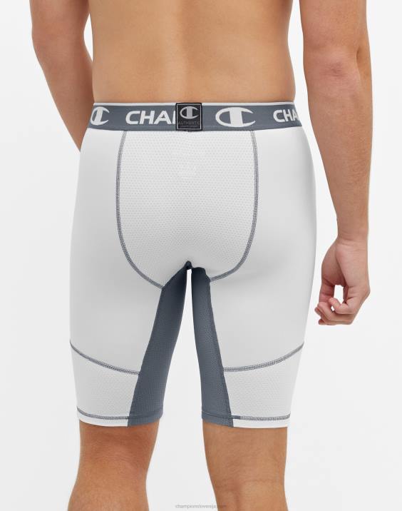 Champion moški kompresijske kratke hlače s popolno podporno torbico 9\" 2B84385 bela/nevihtna noč