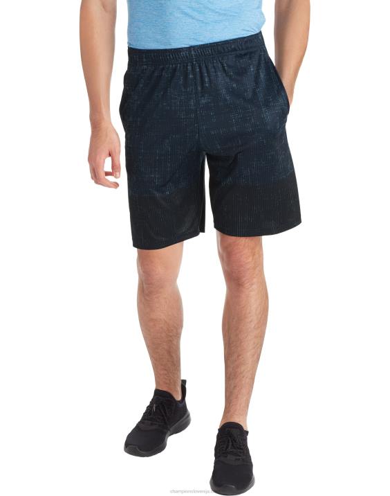 Champion moški kratke hlače c9 9" 2B84763 zbledi črtasto teksturirana višina modra