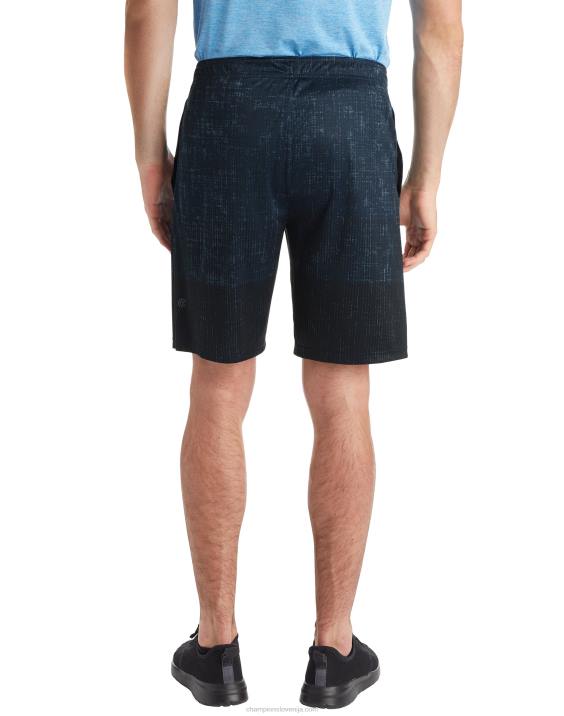 Champion moški kratke hlače c9 9\" 2B84763 zbledi črtasto teksturirana višina modra