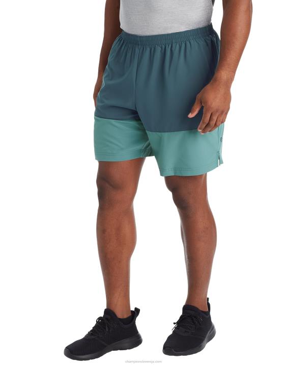 Champion moški kratke hlače c9 colorblock 7\" 2B84789 brinov modri/aqua tonik