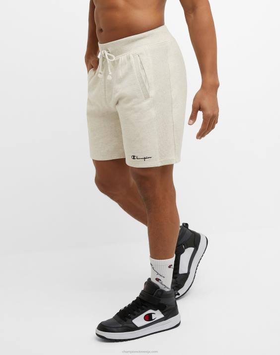 Champion moški kratke hlače iz francoskega frotirja v vzvratnem tkanju z logotipom 8\" 2B84362 ovsena kaša heather