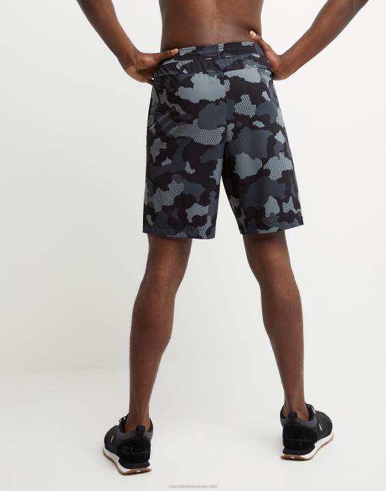 Champion moški kratke hlače mvp, ki odvajajo vlago, celoten tisk in c logotipi 9\" 2B84347 mrežasta kamuflažna nevtralna