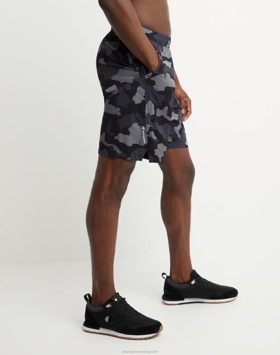 Champion moški kratke hlače mvp, ki odvajajo vlago, celoten tisk in c logotipi 9\" 2B84347 mrežasta kamuflažna nevtralna