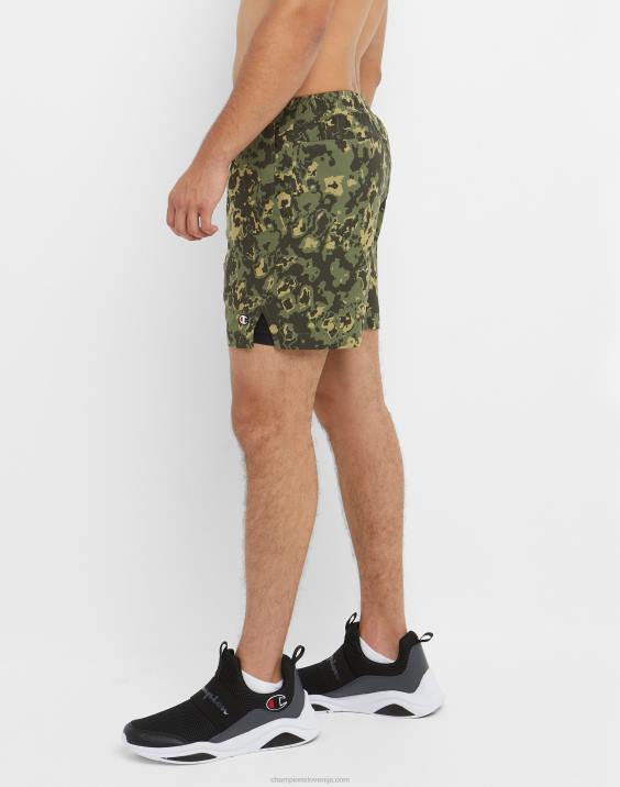 Champion moški kratke hlače mvp s maskirno torbico za popolno podporo 5\" 2B84343 crater camo cargo olivno