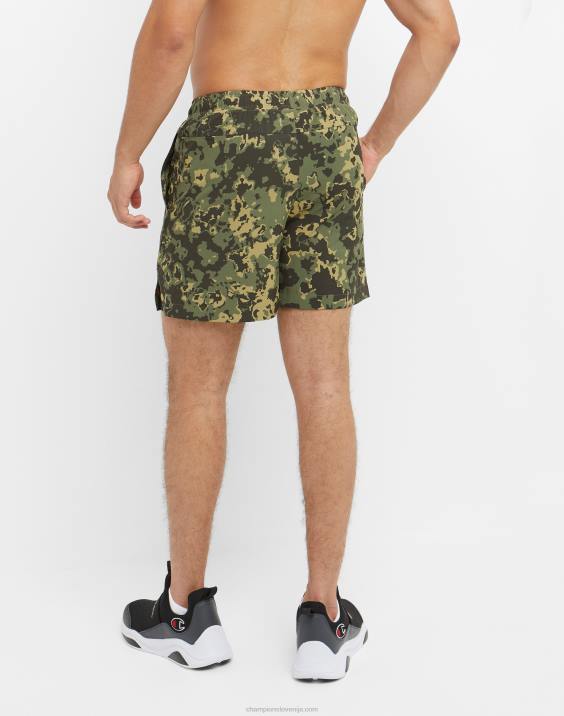 Champion moški kratke hlače mvp s maskirno torbico za popolno podporo 5\" 2B84343 crater camo cargo olivno