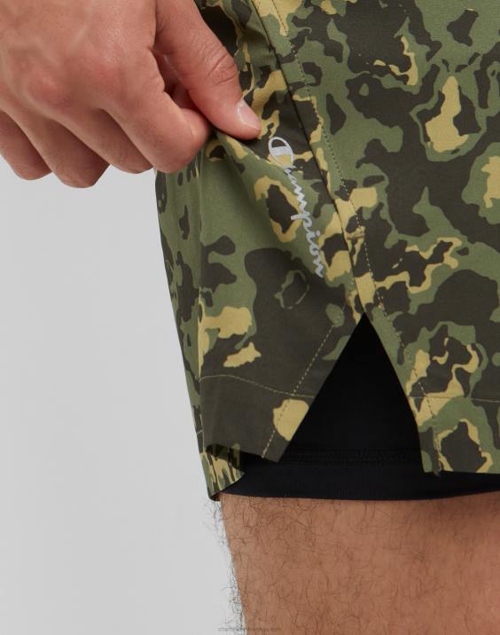 Champion moški kratke hlače mvp s maskirno torbico za popolno podporo 5\" 2B84343 crater camo cargo olivno