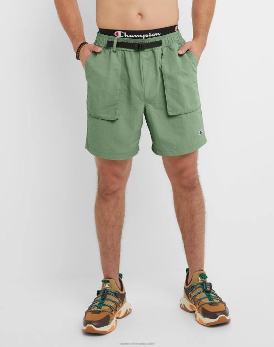 Champion moški kratke hlače take a hike s pasom 7" 2B84413 vse o olivi