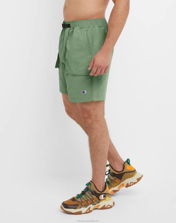 Champion moški kratke hlače take a hike s pasom 7\" 2B84413 vse o olivi