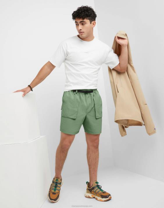 Champion moški kratke hlače take a hike s pasom 7\" 2B84413 vse o olivi