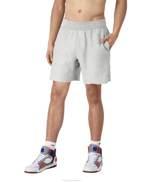 Champion moški kratke hlače z obrnjenim tkanjem 10\" 2B84481 oksford siva