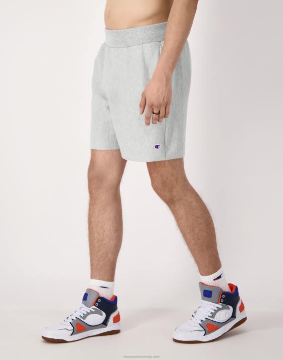 Champion moški kratke hlače z obrnjenim tkanjem 10\" 2B84481 oksford siva