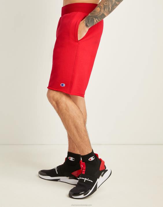 Champion moški kratke hlače z obrnjenim tkanjem 10\" 2B84483 škrlat