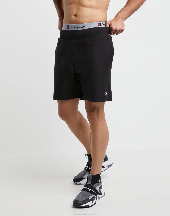 Champion moški kratke hlače z obrnjenim tkanjem 7\" 2B84447 Črna
