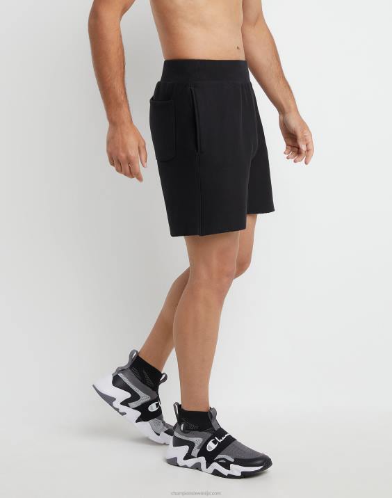 Champion moški kratke hlače z obrnjenim tkanjem 7\" 2B84447 Črna