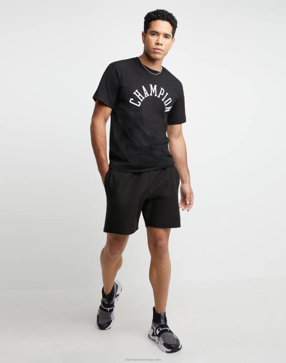 Champion moški kratke hlače z obrnjenim tkanjem 7\" 2B84447 Črna