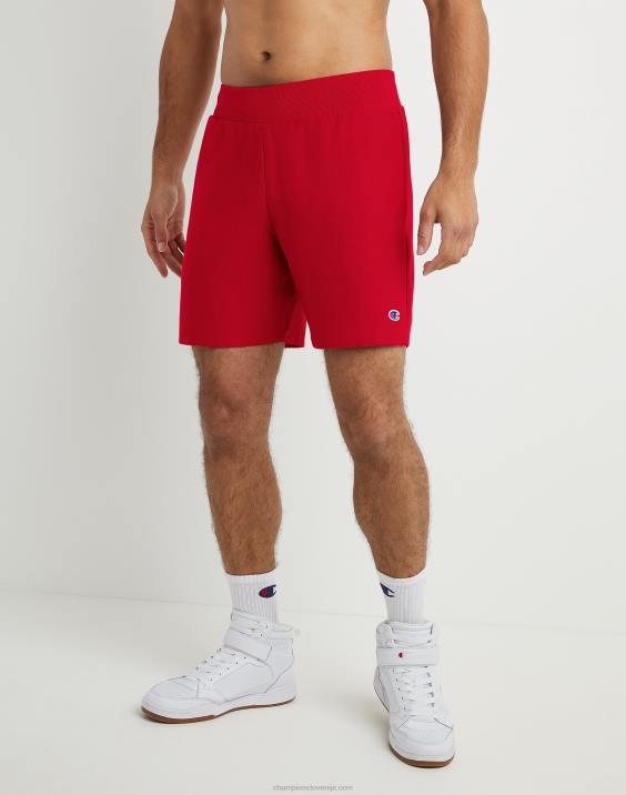 Champion moški kratke hlače z obrnjenim tkanjem 7" 2B84449 škrlat