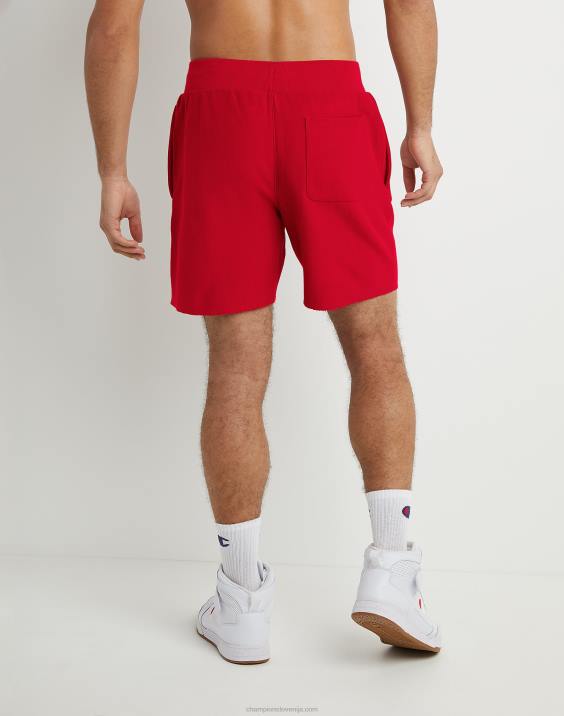 Champion moški kratke hlače z obrnjenim tkanjem 7\" 2B84449 škrlat