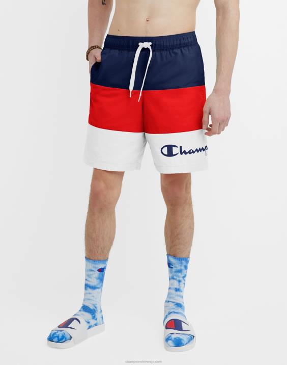 Champion moški kratke hlače za plažo 8" 2B84371 atletsko mornarsko/škrlatno/belo