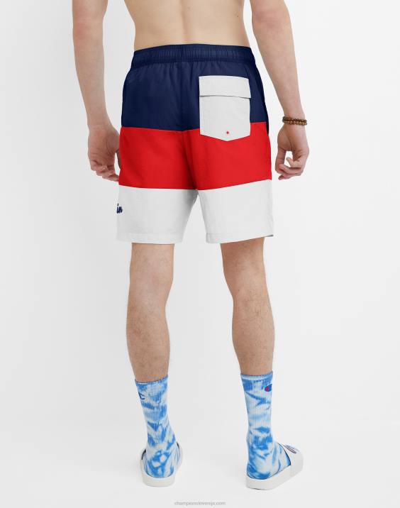 Champion moški kratke hlače za plažo 8\" 2B84371 atletsko mornarsko/škrlatno/belo