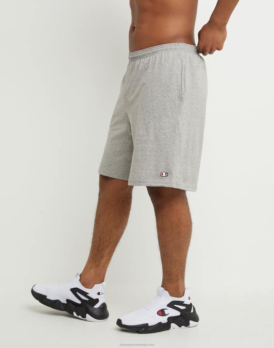Champion moški kratke hlače za vsak dan c logotip z našitki 9\" 2B84484 oksford siva