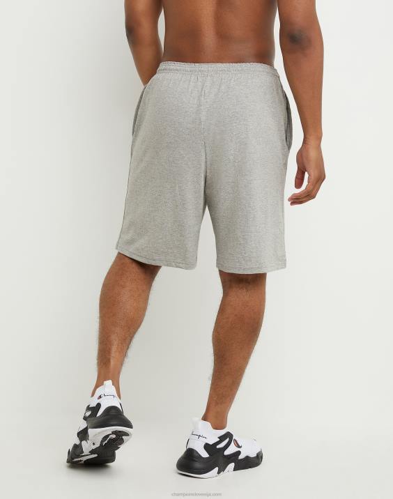 Champion moški kratke hlače za vsak dan c logotip z našitki 9\" 2B84484 oksford siva