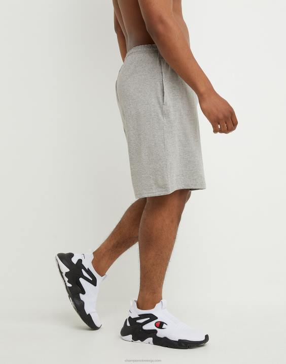 Champion moški kratke hlače za vsak dan c logotip z našitki 9\" 2B84484 oksford siva