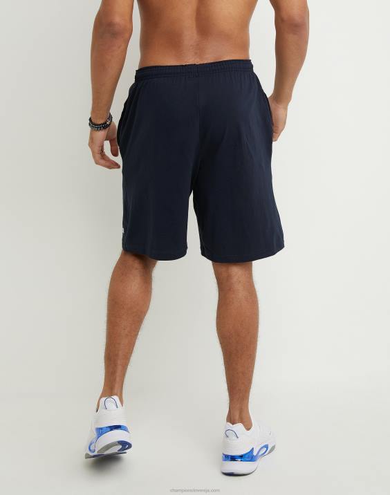 Champion moški kratke hlače za vsak dan c logotip z našitki 9\" 2B84485 mornarica
