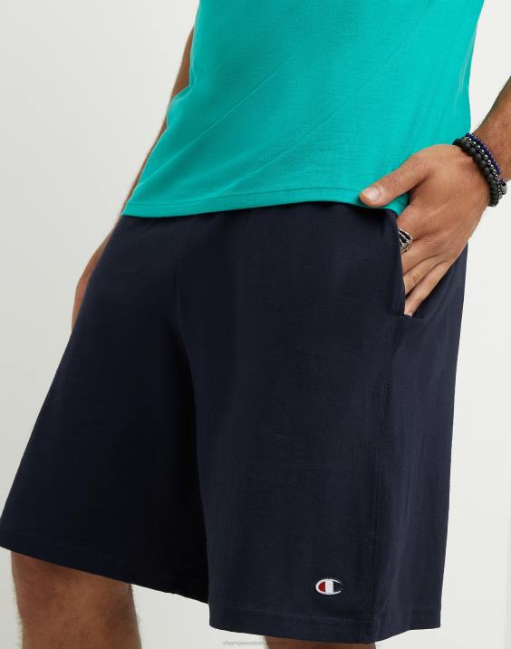 Champion moški kratke hlače za vsak dan c logotip z našitki 9\" 2B84485 mornarica