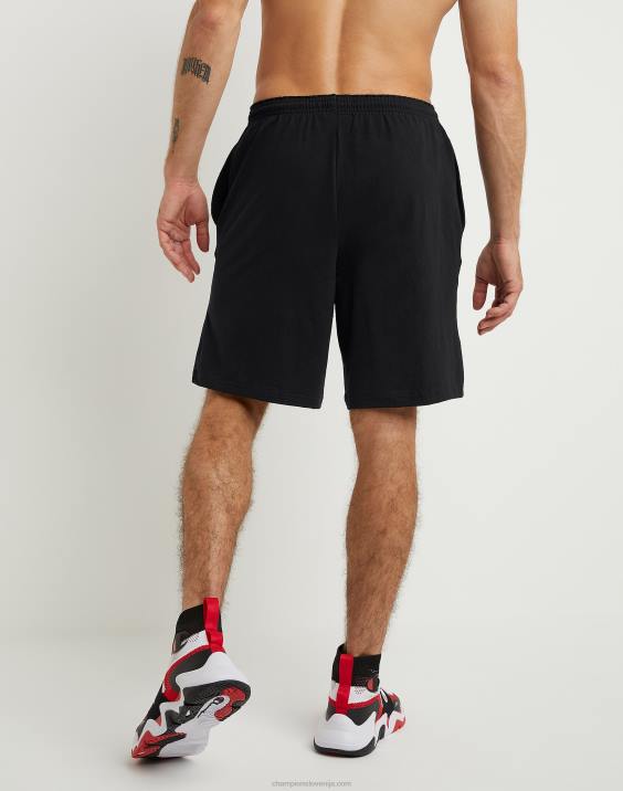 Champion moški kratke hlače za vsak dan c logotip z našitki 9\" 2B84486 Črna