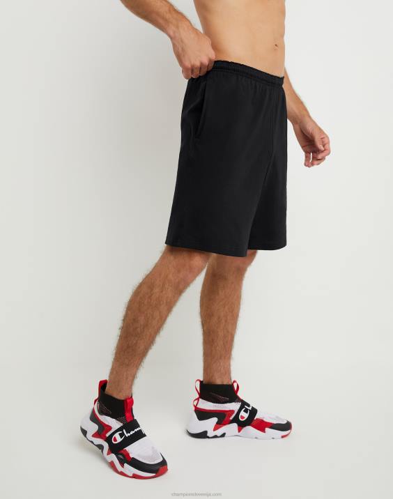 Champion moški kratke hlače za vsak dan c logotip z našitki 9\" 2B84486 Črna