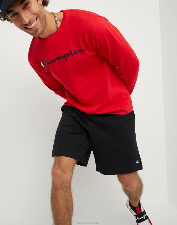 Champion moški kratke hlače za vsak dan c logotip z našitki 9\" 2B84486 Črna