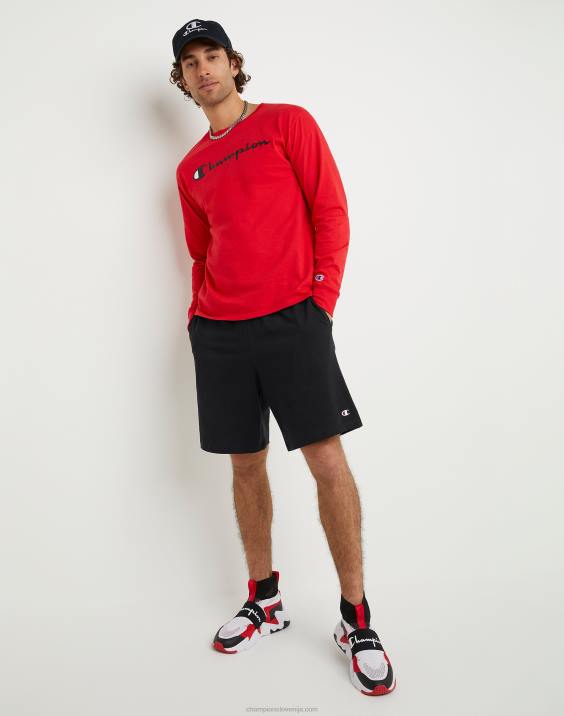 Champion moški kratke hlače za vsak dan c logotip z našitki 9\" 2B84486 Črna