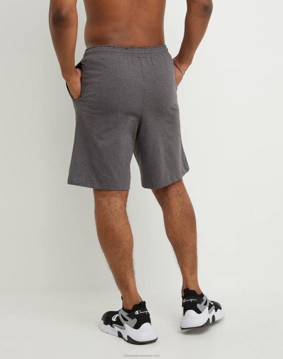 Champion moški kratke hlače za vsak dan c logotip z našitki 9\" 2B84487 granitno resje