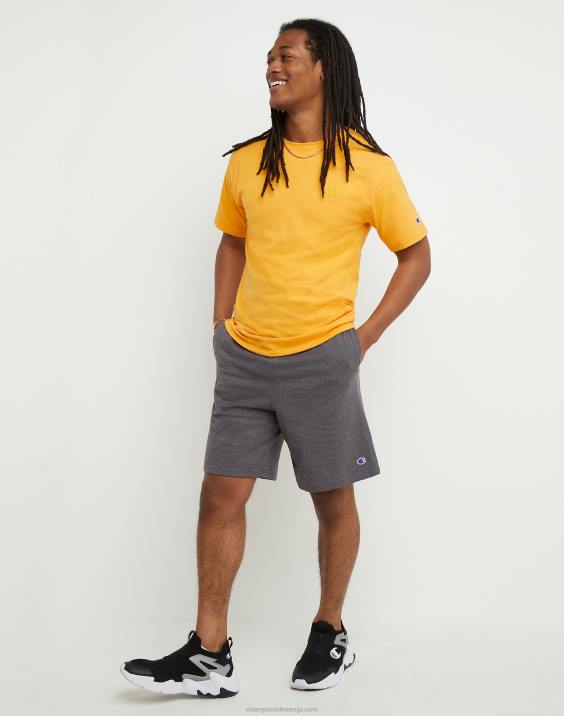 Champion moški kratke hlače za vsak dan c logotip z našitki 9\" 2B84487 granitno resje