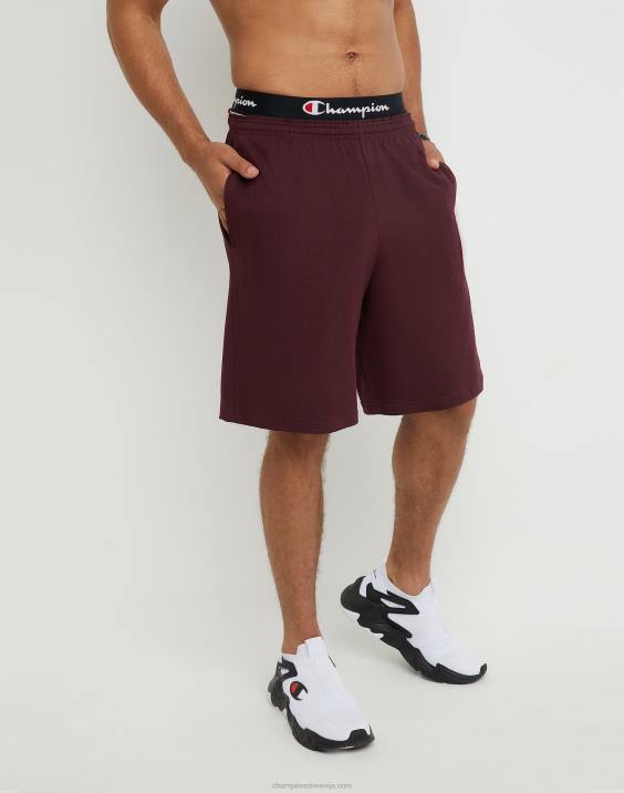 Champion moški kratke hlače za vsak dan c logotip z našitki 9" 2B84489 kostanjeva