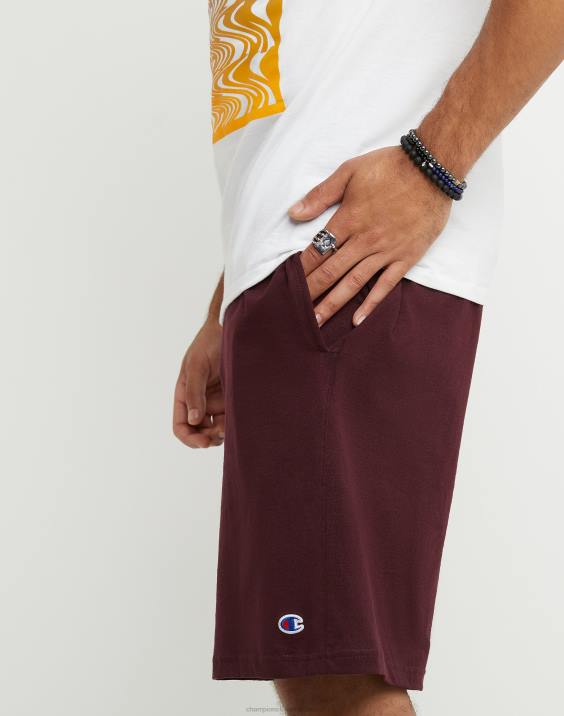 Champion moški kratke hlače za vsak dan c logotip z našitki 9\" 2B84489 kostanjeva