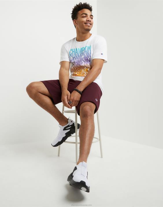 Champion moški kratke hlače za vsak dan c logotip z našitki 9\" 2B84489 kostanjeva