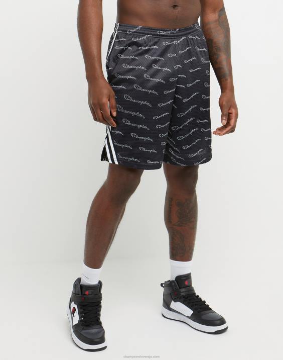 Champion moški lacrosse kratke hlače s potiskom po celem 9" 2B84388 Črna