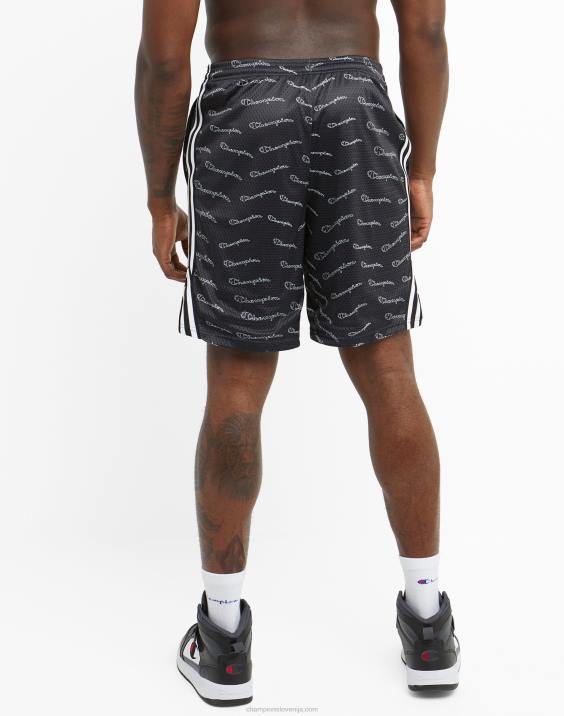 Champion moški lacrosse kratke hlače s potiskom po celem 9\" 2B84388 Črna