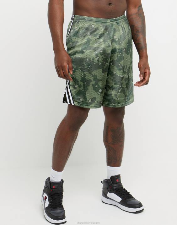 Champion moški lacrosse kratke hlače s potiskom po celem 9" 2B84394 cc camo vse o olivi