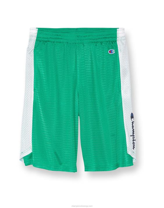 Champion moški mrežaste košarkarske kratke hlače 10" 2B84490 zelena vinska/bela