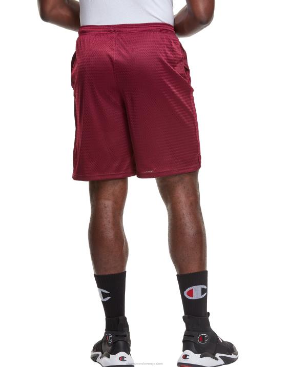 Champion moški mrežaste kratke hlače 9\" 2B84443 bordojsko rdeča
