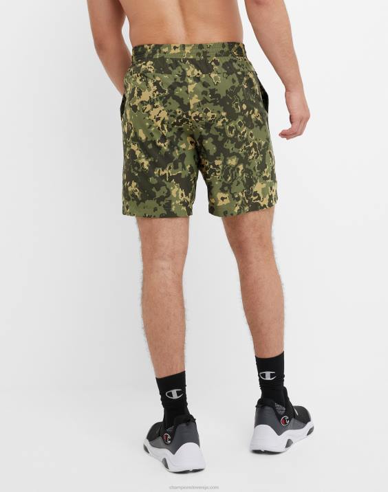 Champion moški mvp kratke hlače s celotnim potiskom 7\" 2B84354 crater camo cargo olivno
