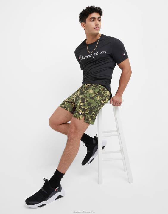 Champion moški mvp kratke hlače s celotnim potiskom 7\" 2B84354 crater camo cargo olivno