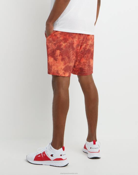 Champion moški mvp kratke hlače s celotnim potiskom 7\" 2B84355 mrežasti planet terrain rdeč sij