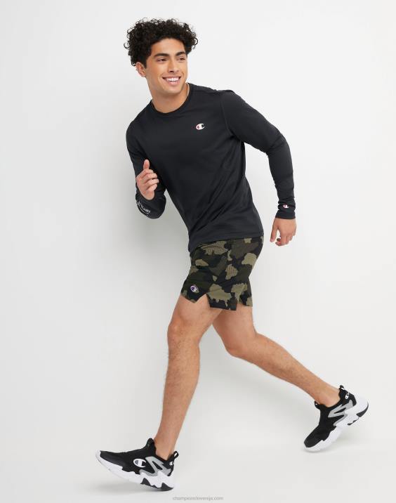 Champion moški mvp kratke hlače s celotnim potiskom 7\" 2B84356 mrežasta kamuflažna tovorna oliva