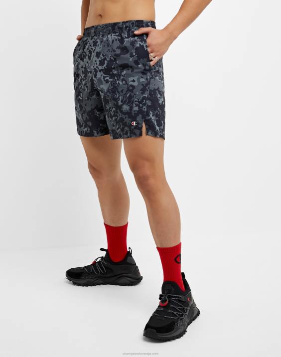 Champion moški mvp kratke hlače s celotnim potiskom 7\" 2B84357 krater camo black