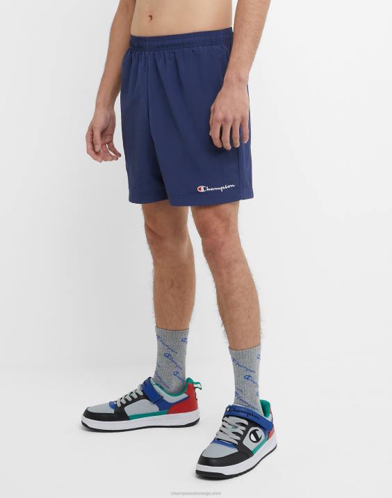 Champion moški najlonske ogrevalne kratke hlače z logotipom iz mrežaste podloge 6\" 2B84426 atletska mornarica