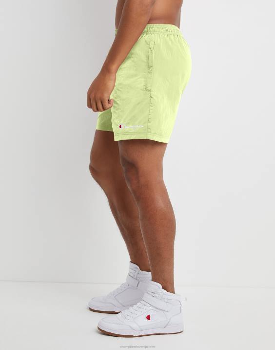 Champion moški ogrevalne kratke hlače iz najlona 6\" 2B84478 bledo rumeno zelena
