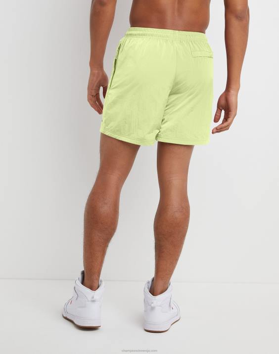 Champion moški ogrevalne kratke hlače iz najlona 6\" 2B84478 bledo rumeno zelena